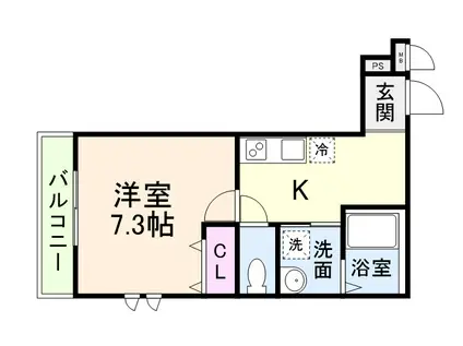 フジパレス三国ヶ丘II番館(1K/3階)の間取り写真