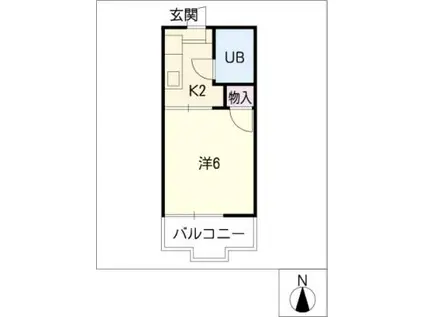ベルメゾン(1K/2階)の間取り写真