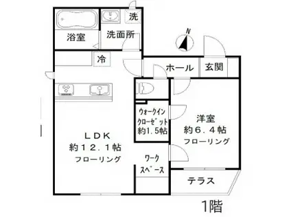 FELICE(1LDK/1階)の間取り写真