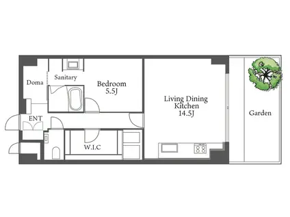 SHUWA MEGUROEKIMAE RESIDENCE(1LDK/1階)の間取り写真