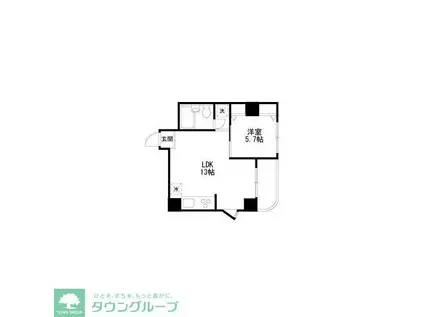 AKKレジデンス新宿(1LDK/4階)の間取り写真