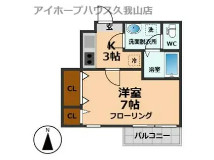 パークフラッツ常盤台(1K/1階)の間取り写真
