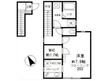 グレースM(1K/2階)の間取り写真