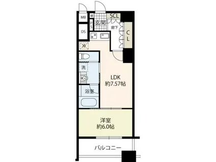 リーガル四ツ橋立売堀II(1DK/2階)の間取り写真