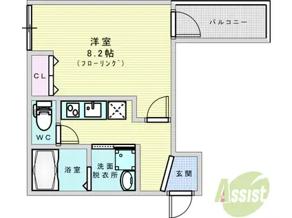 フジパレス千里丘駅東(1K/3階)の間取り写真