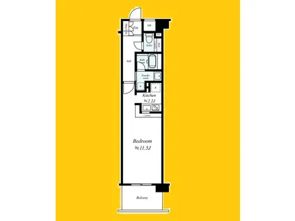 LA.PRYLE SHINYOKOHAMA(ワンルーム/11階)の間取り写真