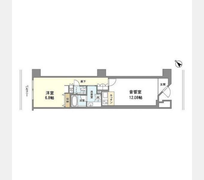 スタイリオ池尻大橋(1LDK/4階)の間取り写真