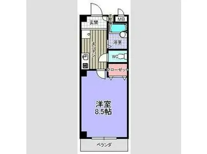 ジェミニ・M(1K/2階)の間取り写真