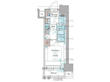 ジェノヴィア綾瀬II(1K/6階)の間取り写真