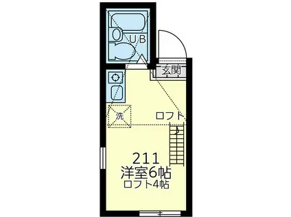 ユナイト小机ステーションクロスビー(ワンルーム/2階)の間取り写真