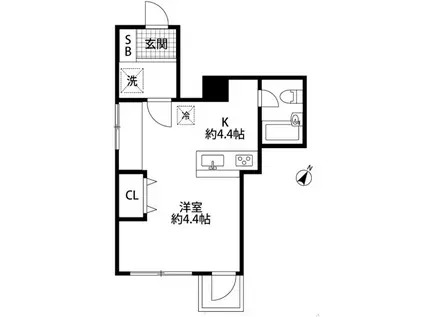 セブンスターマンション西五反田(ワンルーム/11階)の間取り写真