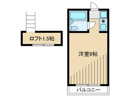 ぱんぷきんはうす(ワンルーム/3階)の間取り写真
