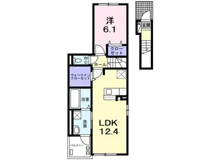 フォーチューン・メゾン(1LDK/2階)の間取り写真