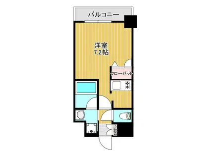 アスヴェル難波イースト(ワンルーム/6階)の間取り写真