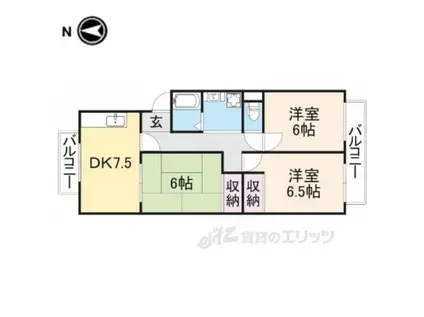 ヒロタコーポⅡ(3DK/2階)の間取り写真