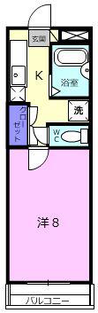 フリオフラッシュ(1K/2階)の間取り写真