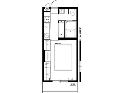 リブリユニティ(1K/1階)の間取り写真