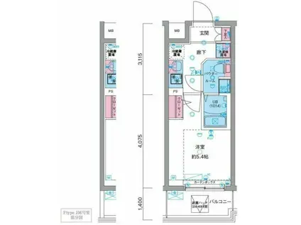 ジェノヴィア天王台(1K/1階)の間取り写真