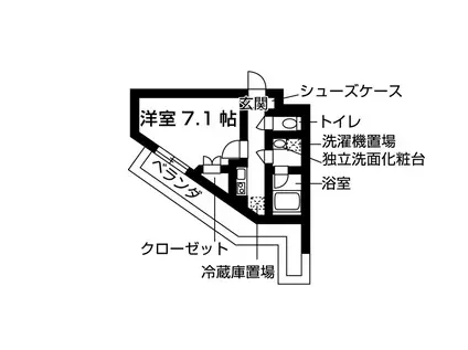 ヌーベルポルト向山(1K/1階)の間取り写真