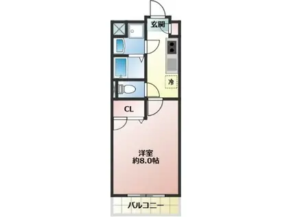 マリリン(1K/2階)の間取り写真