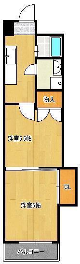 木下鉱産ビル(2K/6階)の間取り写真