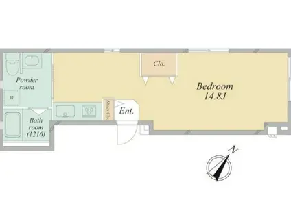 BEAU RIVAGE NEZU(ワンルーム/1階)の間取り写真