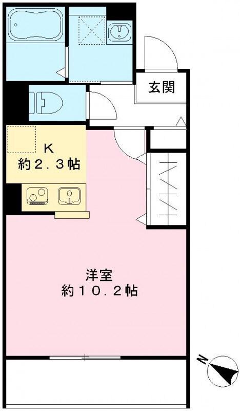 アドヴァンス(ワンルーム/2階)の間取り写真