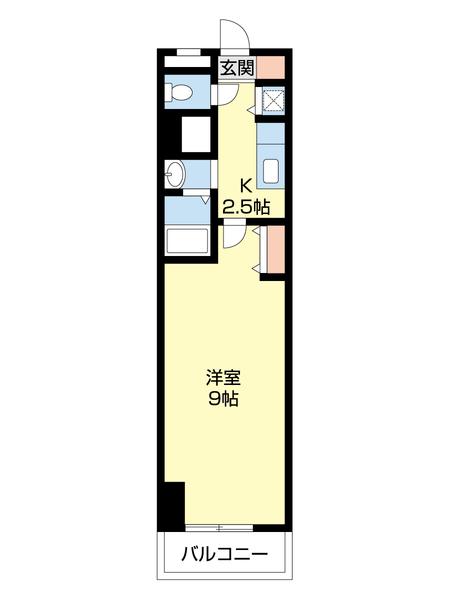 メゾン山水II(1K/4階)の間取り写真