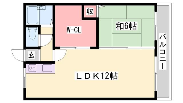 フジサンライズ白浜(1LDK/1階)の間取り写真