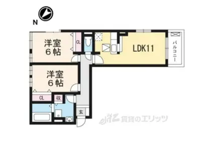 そらいろ(2LDK/2階)の間取り写真