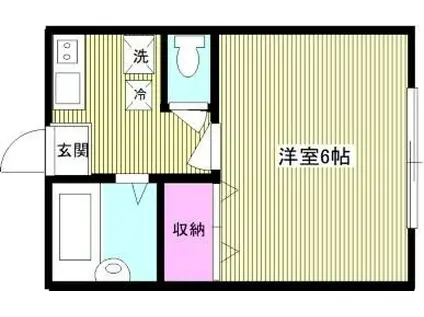 リバティ・エル(1K/2階)の間取り写真