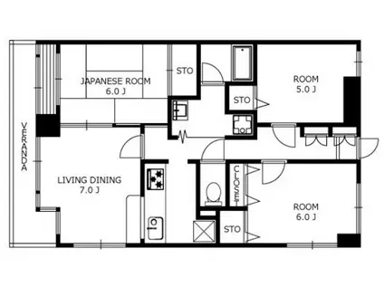 アクアマリン希望ケ丘(3LDK/5階)の間取り写真