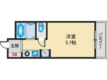 第8東昌ハイツ(1K/2階)の間取り写真