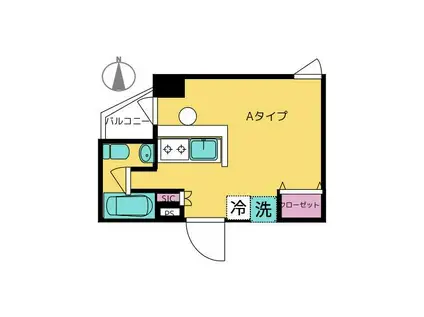 ジーエスグランド高尾(ワンルーム/4階)の間取り写真