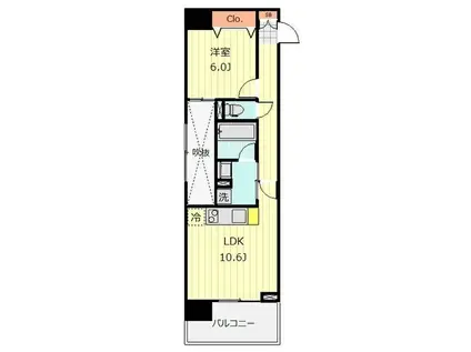 S-FORT宇都宮(1LDK/12階)の間取り写真
