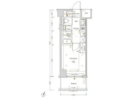 LOG横浜伊勢町(1K/5階)の間取り写真