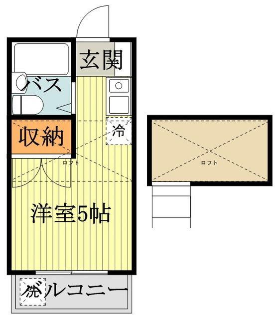 エスタ国分寺 壱番館(ワンルーム/2階)の間取り写真