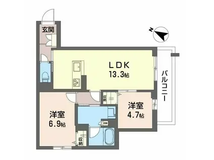 サン宮前(2LDK/4階)の間取り写真