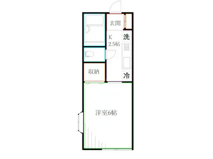 シティコーラル(1K/1階)の間取り写真