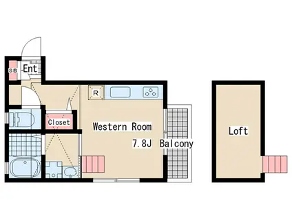 REGULUS須磨(ワンルーム/2階)の間取り写真