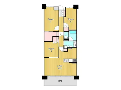ファインレジデンス南草津(3LDK/8階)の間取り写真