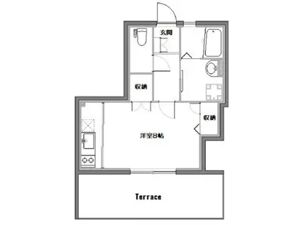 ヴィラージュプルニエ(ワンルーム/1階)の間取り写真