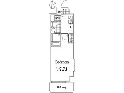 ヴィータローザ南砂町(1K/2階)の間取り写真