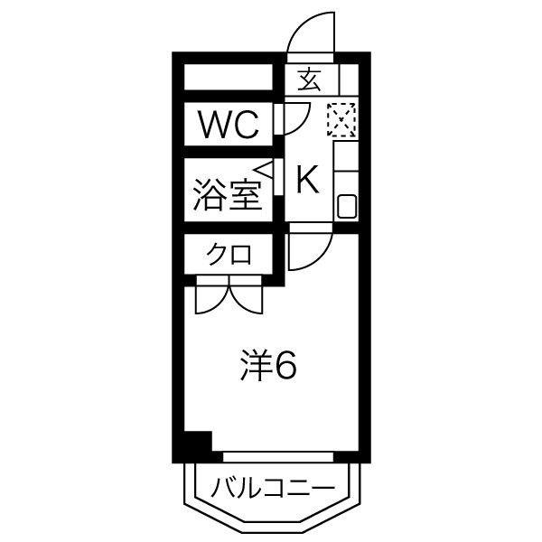 G1ビル本山(1K/5階)の間取り写真