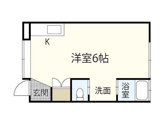 ライフハウスA(ワンルーム/2階)の間取り写真