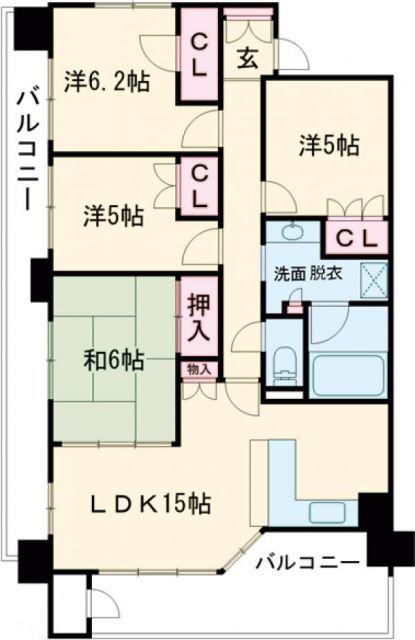ディナ・スカーラ北山(4LDK/7階)の間取り写真