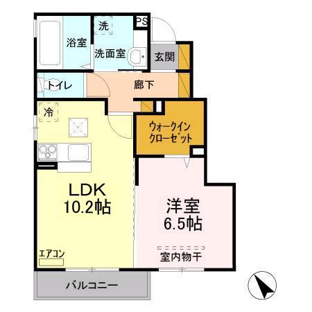 スローライフさしま(1LDK/1階)の間取り写真