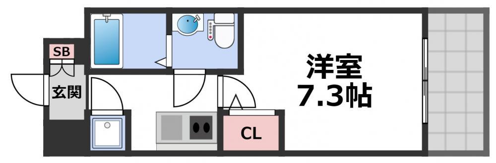 セレニテ京橋クレア(1K/12階)の間取り写真