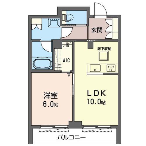 ティーエフ レジデンス(1LDK/1階)の間取り写真