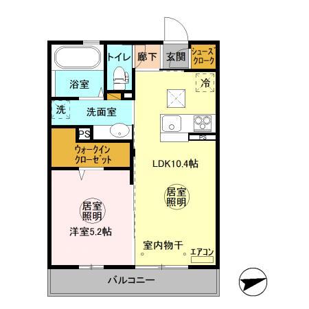 メセナ笠原南(1LDK/1階)の間取り写真